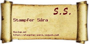 Stampfer Sára névjegykártya